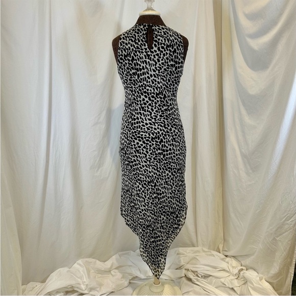 Vintage 1990s Jessica Howard Sleeveless Animal Print Beaded Midi Dress - Picture 6 of 16